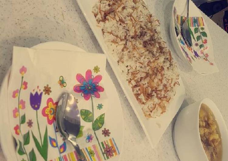 مرقة حلوة ورز بالشعيرية (اكلة سورية)