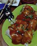 Rollitos de jade Baicai rellenos de cerdo