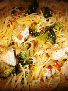 A picture of Chicken Bacon Broccoli Alfredo Pasta.