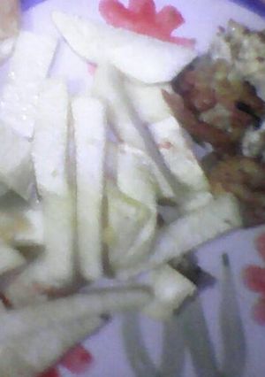 A picture of Fried yam and eggs.