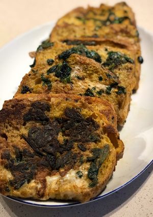 A picture of Spicy Spinach Eggy Bread.