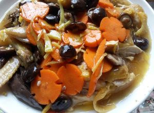 Hình của món Gà rút xương sốt nấm.