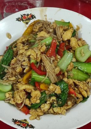 Foto resep Jamur enoki telur dadar simpel