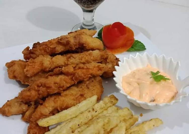 �?�🧀Chicken finger's Strips  🧀�?�  #KokabandCookpad