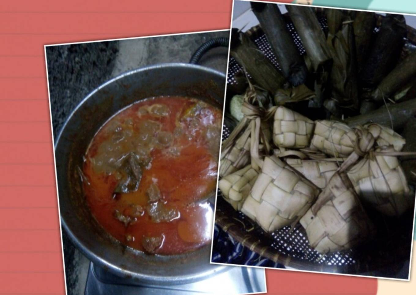 Ketupat lontong daging rendang