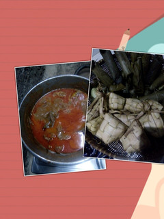 Foto resep Ketupat lontong daging rendang