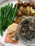 Salmon Steak with Creamy Garlic Lemon Butter Sauce