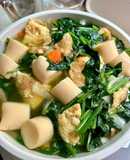 แกงจืดไข่น้ำผักปวยเล้ง