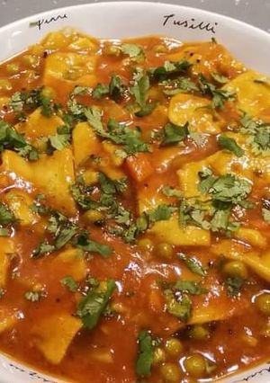 A picture of Matter dal dhokli (left over dal).