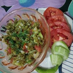 Green gram chaat A picture of Green gram chaat.