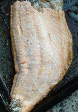 Una foto de Salmón natural al horno