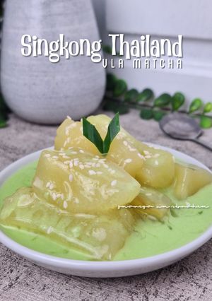 Foto resep Singkong Thailand Vla Matcha