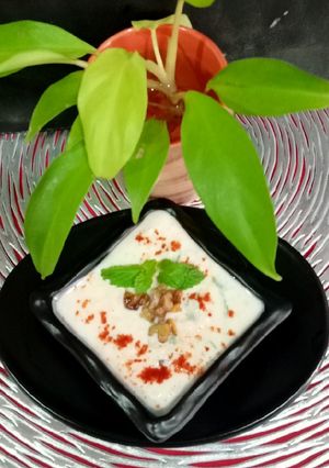 A picture of Kashmiri Mooli Walnut Raita.