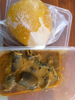 A picture of Owho soup and starch.