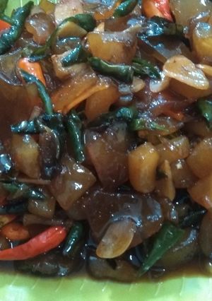 Foto resep Oseng kikil lombok ijo