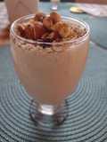 Kéfir de plátano con frutos secos y avena