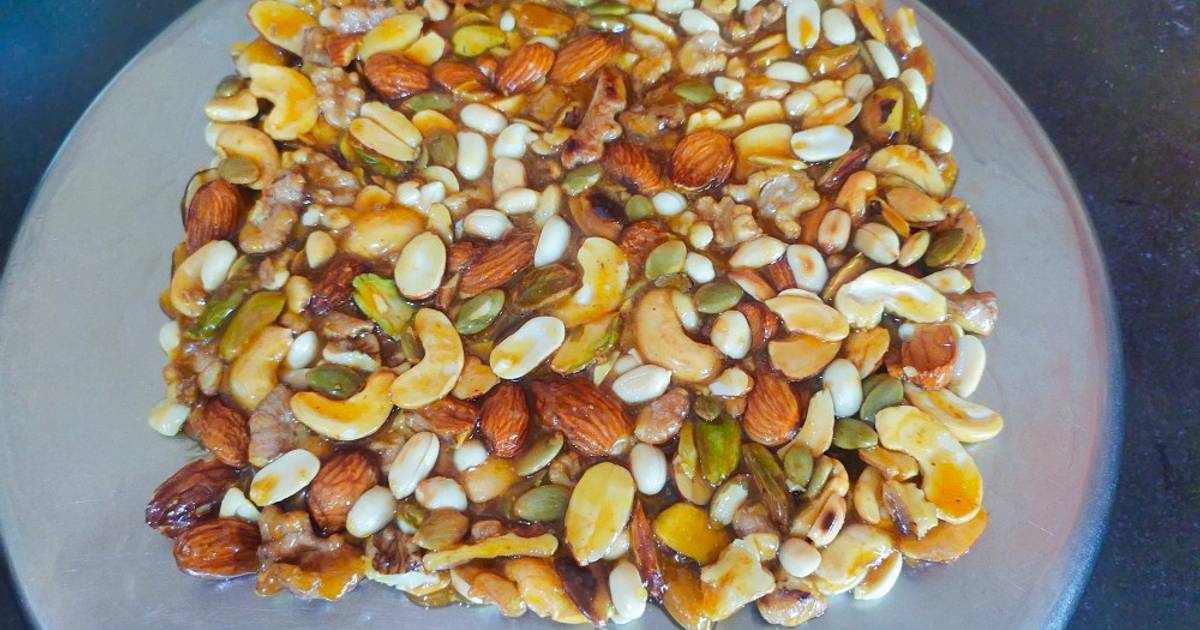 Dry Fruits Chikki Bar Recipe by DrKhushboo Bansal Cookpad
