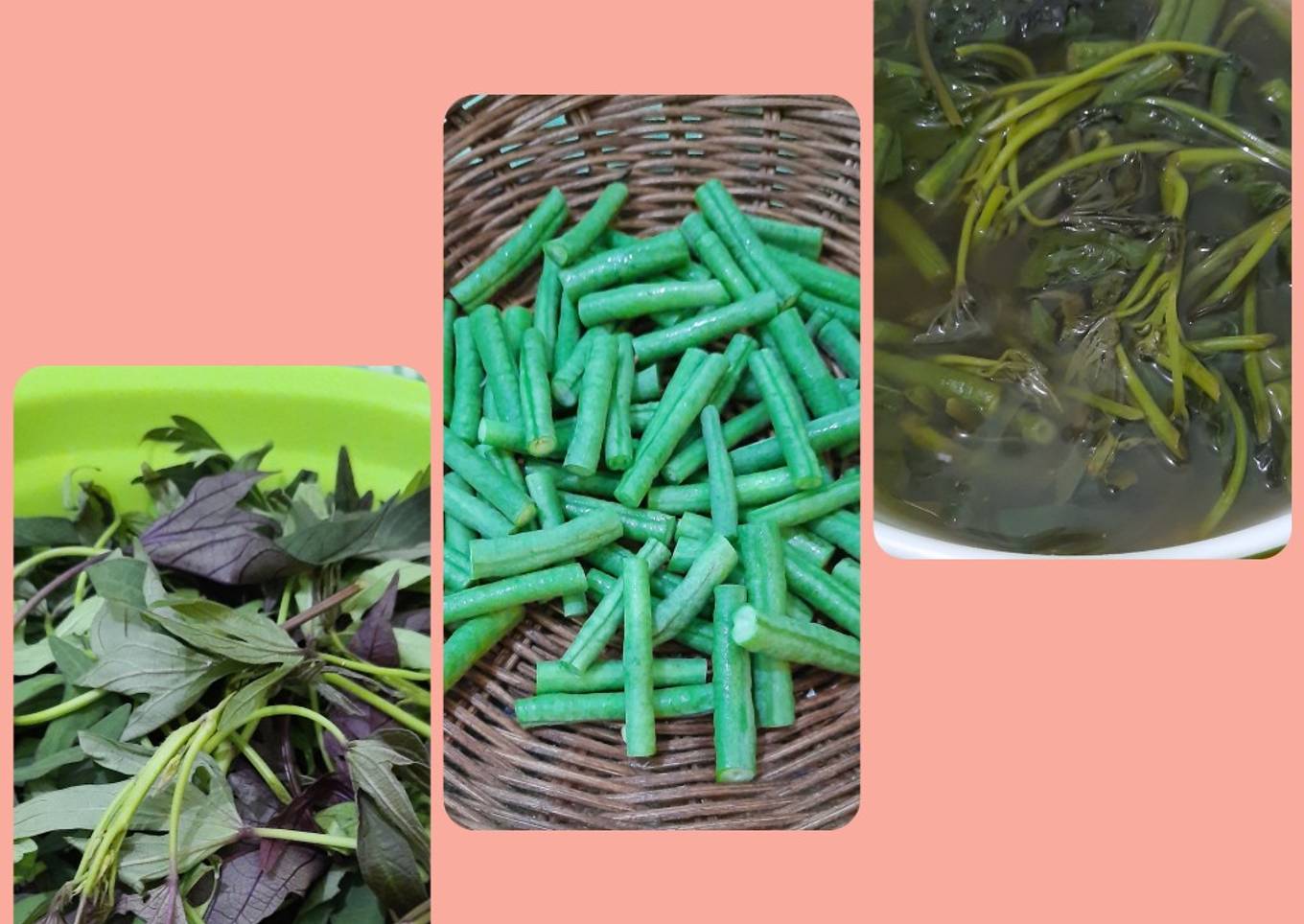 Napas sayur, kacang panjang, daun kentang