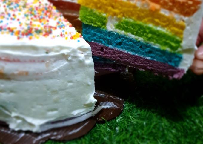 Rainbow cake kukus