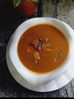 A picture of Sweet potato curry soup.