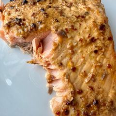 A picture of Chili Crisp and Honey Roasted Salmon.