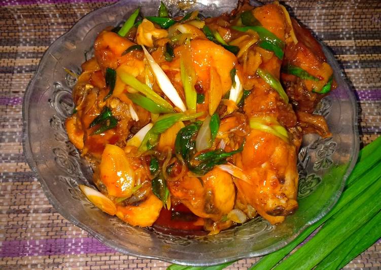 Bahan memasak Ayam Saus Pedas Manis Lezat