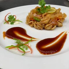 A picture of Spicy BBQ macroni.