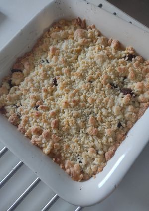 Une photo de Crumble aux pommes et chocolat