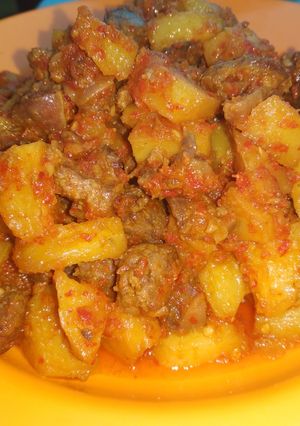 Foto resep Ati kentang sambal merah