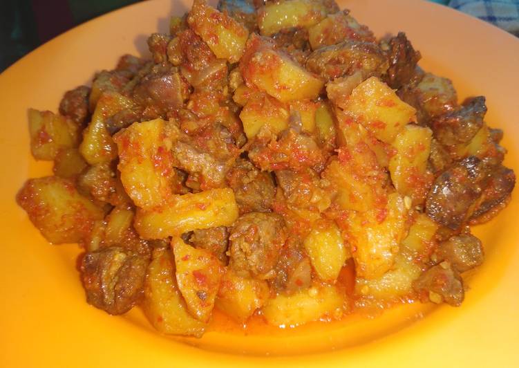 Resep Ati kentang sambal merah yang Lezat