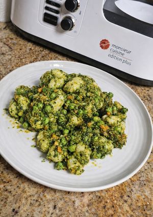 Una foto de Ñoquis con verduras y chorizo en Monsieur Cuisine