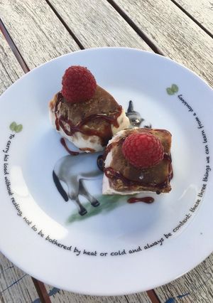 Una foto de Tarta de queso con frambuesas
