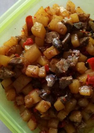 Foto resep Sambal kentang ati ampela ala Arin