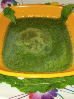 A picture of Green Grapes mint chutney.