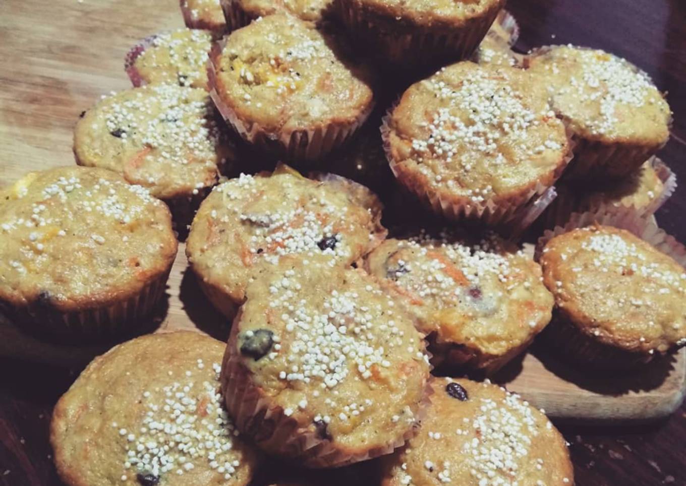Cupcakes de zanahoria, piña y manzana