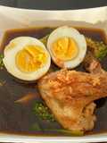 Chicken Wing and Veggies in Black Ramen Soup