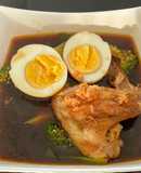 Chicken Wing and Veggies in Black Ramen Soup