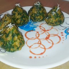 Mayonnaise Palak Dumplings modak A picture of Mayonnaise Palak Dumplings modak.