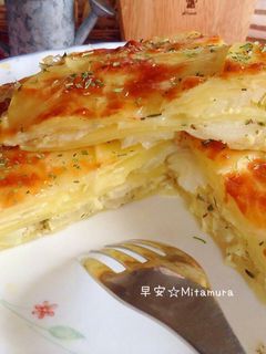 馬鈴薯洋葱疊派(免派皮) 的食譜成品照片