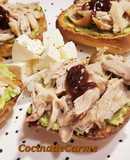 Tostas con aguacate y pollo