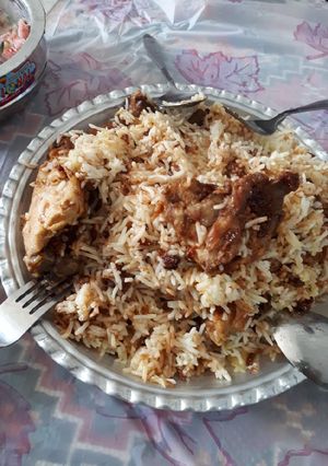 عکسی از دستور لای پلو مرغ