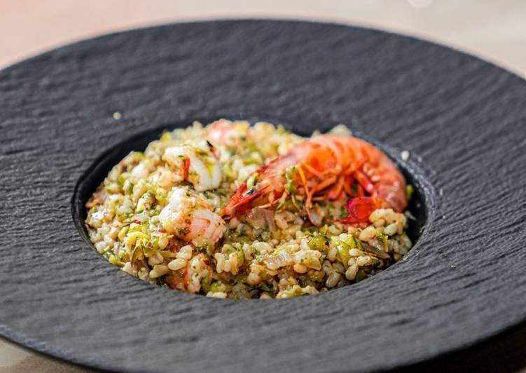 Riso Integrale con Mazzancolle Tigrate e Zucchine