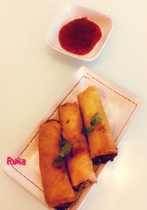 A picture of Oats schezwan spring roll.