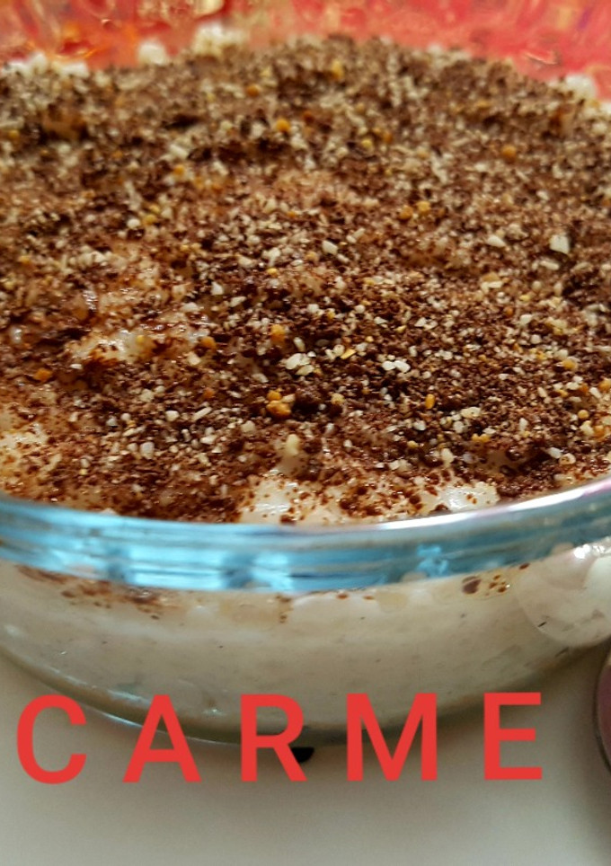 Una foto de Arroz con leche con melindros al moscatel