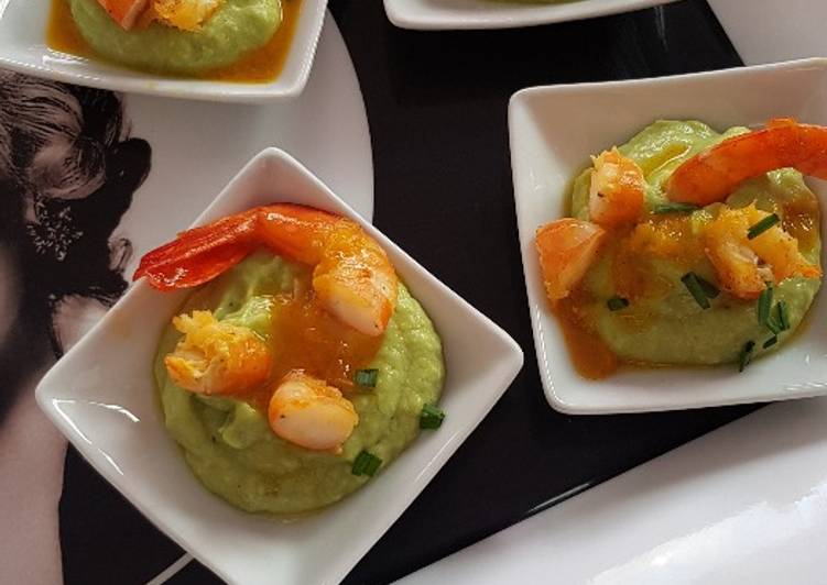 Le moyen le plus simple a Preparer Fait maison Guacamole et gambas à l&#39;orange