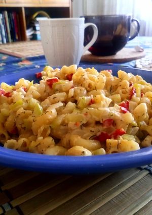 VEGÁN kapros, tejszínes cukkini ragu gluténmentes tésztával recept fotója