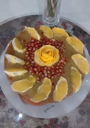 عکسی از دستور کیک وانیل شکلات با روکش سس پرتقالی