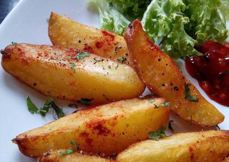 Recipe of Speedy Potato Wedges#endofyearchallenge