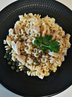 Una foto de Fusille con salsa Alfredo