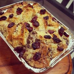 A picture of Orange Cranberries Bread Pudding.